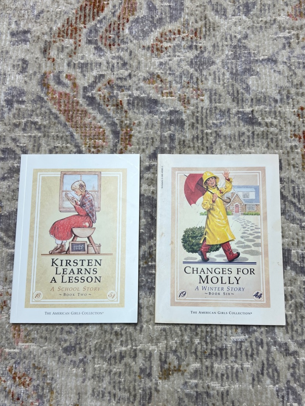 American Girl Books: Kirsten and Molly, brand new and vintage, postcard included